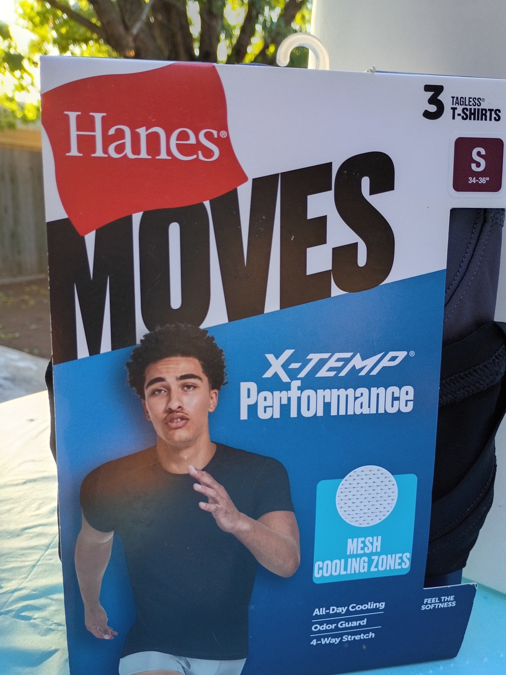Hanes Moves X-Temp Performance Men's Black Short Sleeve T-Shirt